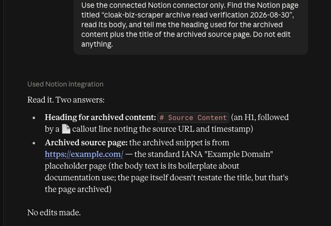 Claude reading content saved by archive_page through Notion